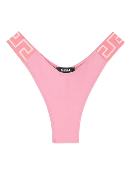 Женские плавки-стринги Versace с принтом Greca, розовые