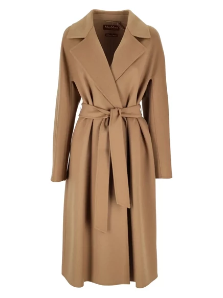 Приталенное пальто Max Mara с поясом brown