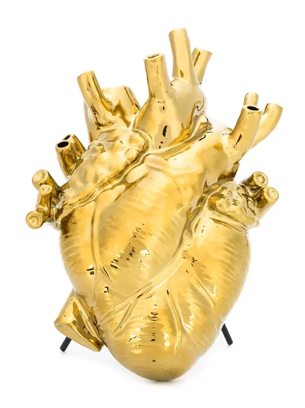 Декоративная фигурка seletti human heart фарфоровая, золотая