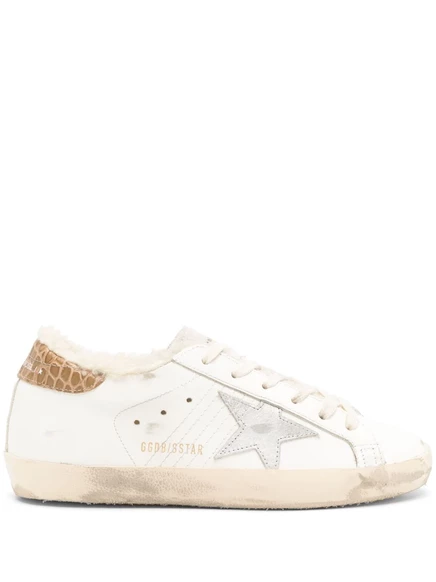 Кожаные кроссовки Golden Goose Super-Star из кожи золотого гуся white