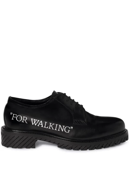 Мужские дерби Off-White For Walking из кожи с принтом, черные