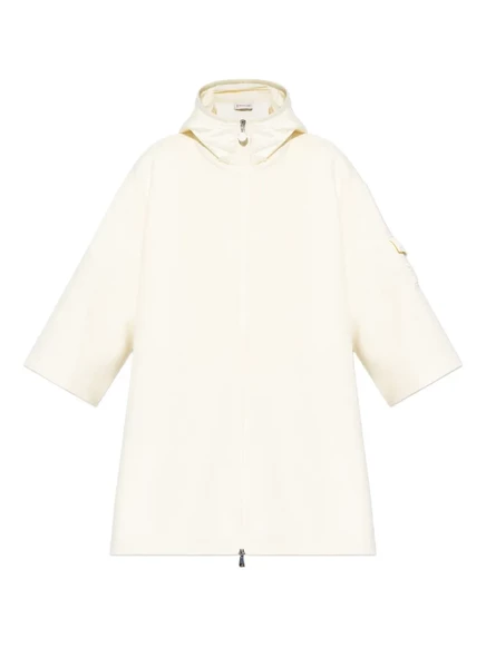 Женская кейп Moncler с капюшоном, слоновая кость