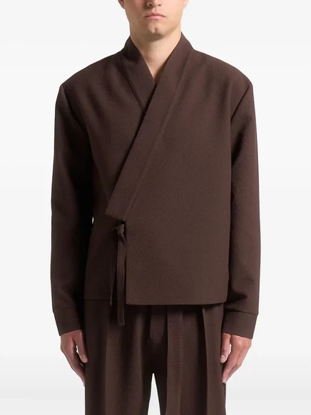 Жакет-кимоно с запахом Manière De Voir Robin с текстурой робина brown