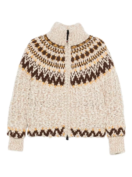 Кардиган на молнии с рисунком Moncler Grenoble neutrals