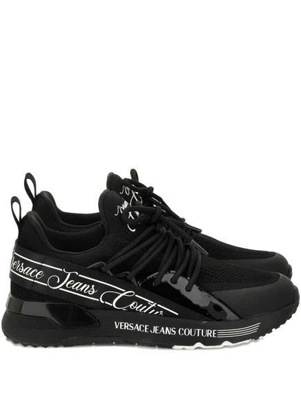 Кроссовки на шнуровке с логотипом Versace Jeans Couture black