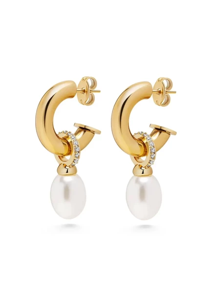 Женские серьги Nialaya Jewelry с жемчугом и кристаллами, золотистые