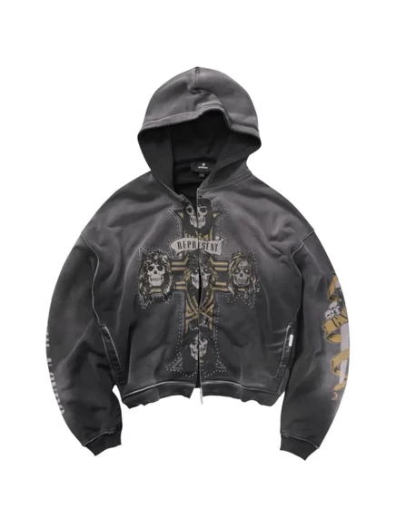 Мужская худи Represent x Guns N' Roses, серая