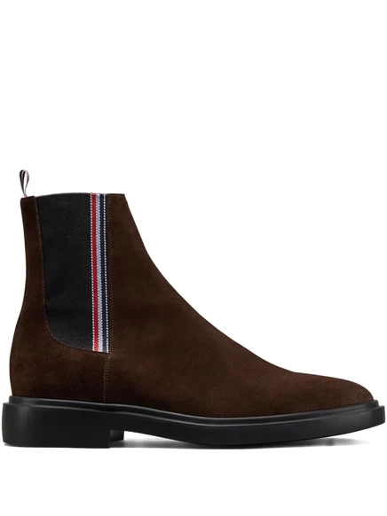 Замшевые сапоги в полоску Thom Browne RWB brown