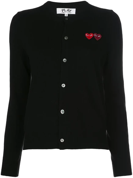 Женский кардиган COMME des GARONS PLAY с нашивками, черный