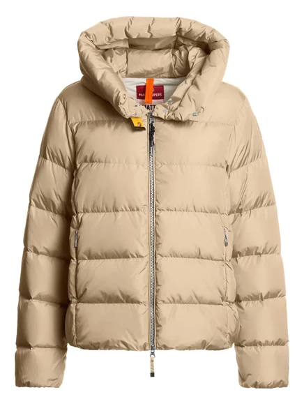 Женская стёганая куртка Parajumpers с капюшоном, бежевая