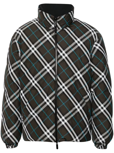 Мужская пуховая куртка Burberry Vintage-check, коричневая