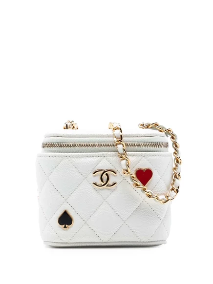 Женская сумка CHANEL Pre-Owned Mini Caviar Coco, белая