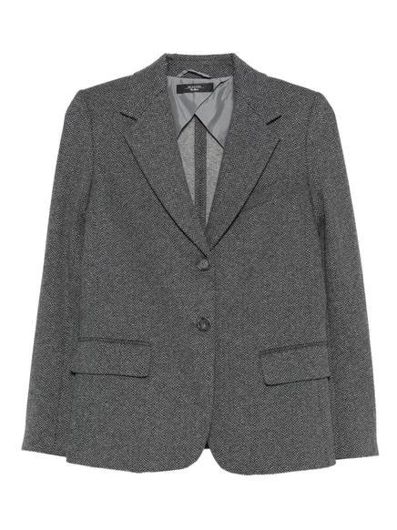 Жакет выходного дня Max Mara с зубчатой застежкой на пуговицы grey