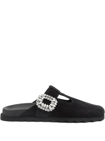 Женские мюли Roger Vivier Slidy Viv' с кристаллами, черные