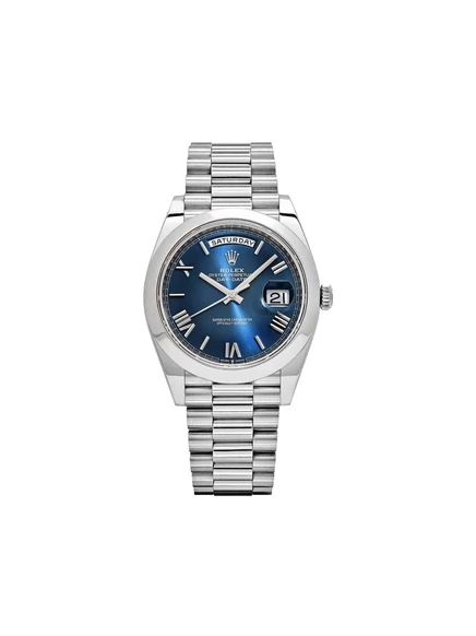 Часы Rolex Day-Date 40 мм, платина, синий циферблат