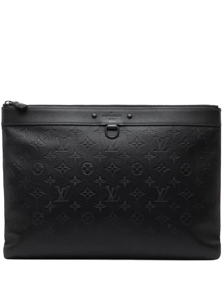 Женская сумка-клатч Louis Vuitton Monogram Shadow, черная