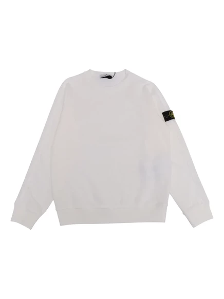 Детский свитшот Stone Island Junior с нашивкой компас, белый