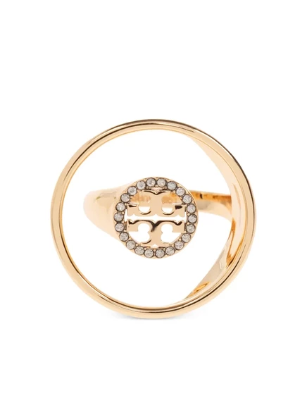 Женское кольцо Tory Burch Miller с кристаллом, золотистое