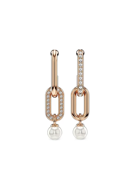Серьги-цепочка с жемчугом Swarovski Constella из розового золота pink