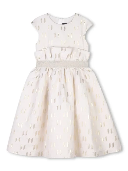 Детское платье Karl Lagerfeld Kids с вышивкой, бежевое
