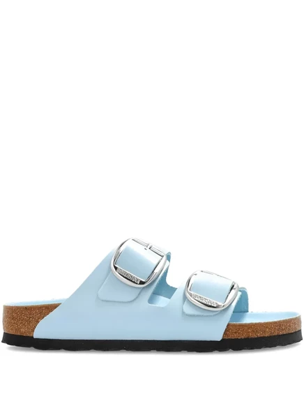 Сандалии из лакированной кожи Birkenstock Arizona с большой пряжкой blue