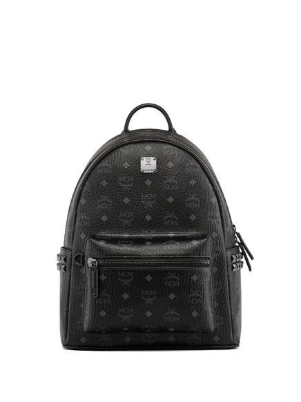 Рюкзак с монограммой MCM Zaini, украшенный шипами black