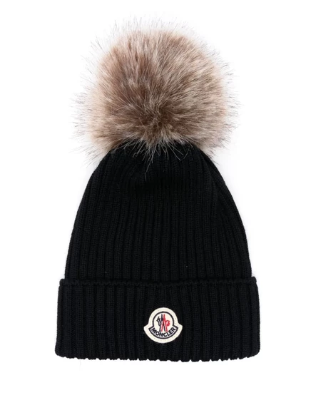 Шапочка-аппликация с логотипом Moncler Enfant blue