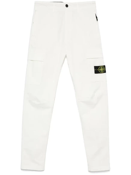 Мужские зауженные брюки Stone Island Compass-badge, экрю