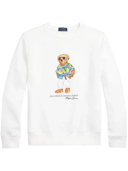 Хлопковая толстовка Polo Ralph Lauren с плюшевым мишкой Тедди white