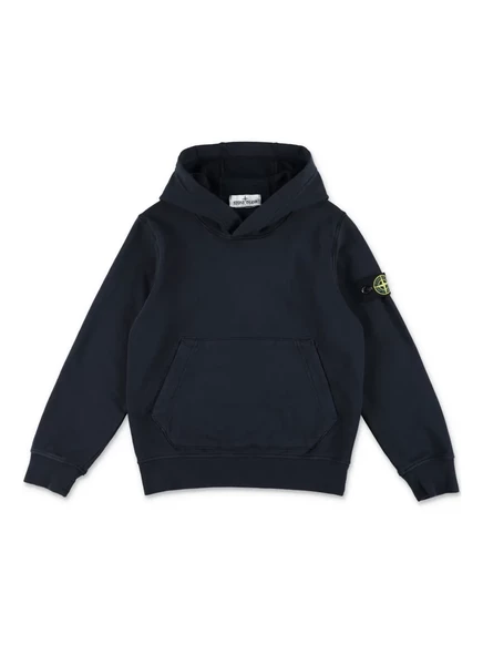 Худи для мальчиков Stone Island Junior с нашивкой компаса, черное