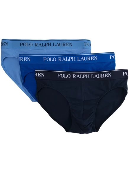 Мужские брифы Polo Ralph Lauren 3 шт., голубые/темно-синие/черные