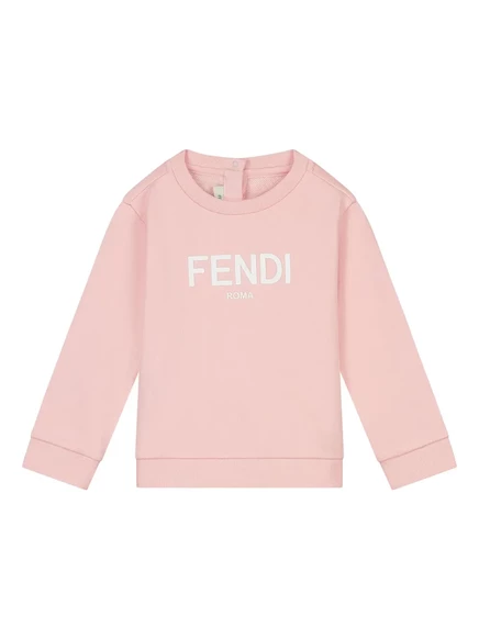 Детская толстовка Fendi с логотипом, розовая
