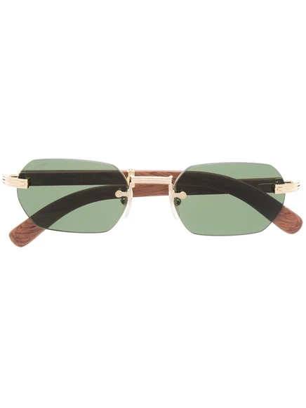 Солнцезащитные очки Cartier Eyewear в тонированной геометрической оправе  gold