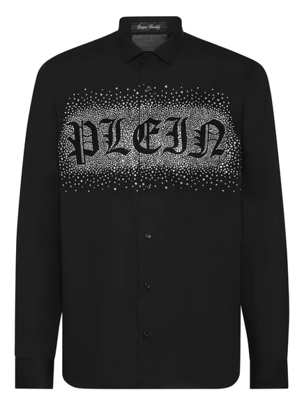 Мужская рубашка Philipp Plein со стразами, черная