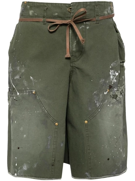 Джинсовые шорты с брызгами краски от Kolor green