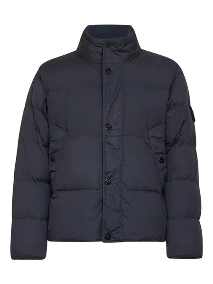 Мужская пуховая куртка Stone Island с нашивкой, синяя