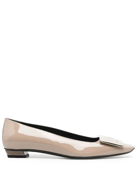 Туфли-лодочки из лакированной кожи с пряжкой Roger Vivier neutrals