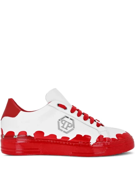 Кеды Philipp Plein низкие кожаные, красные