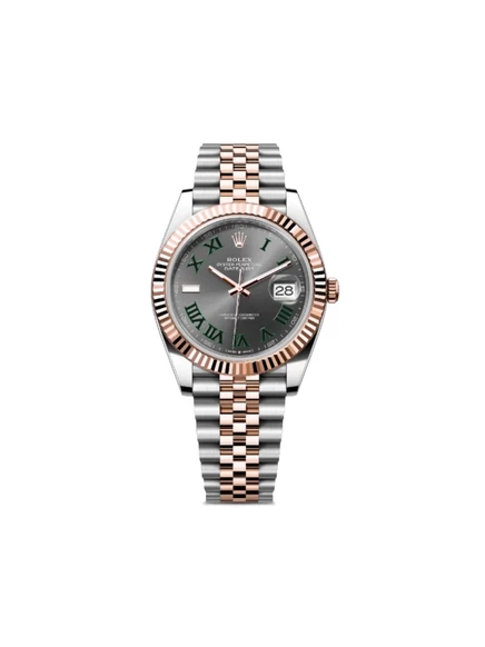 Мужские часы Rolex Datejust 41 мм сталь/розовое золото, серебристые