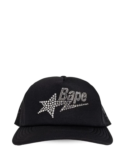 Женская бейсболка A Bathing Ape с кристаллами, черная