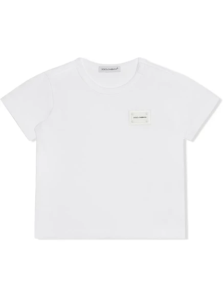 Детская футболка Dolce & Gabbana Kids с логотипом, белая