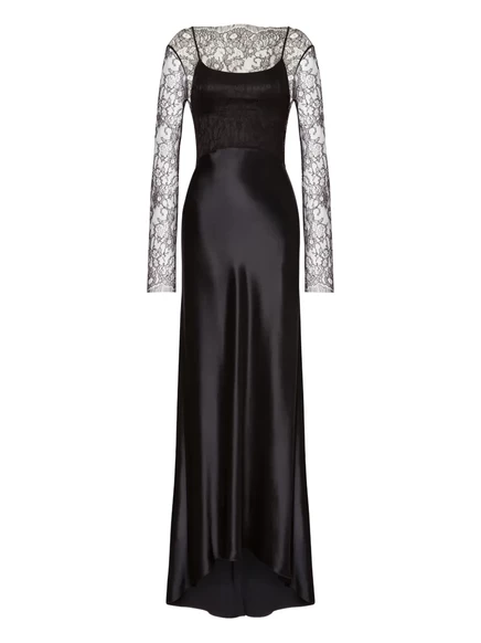 Длинное атласное платье от Alberta Ferretti black