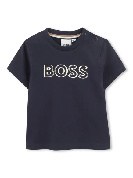 Футболка для мальчиков BOSS Kidswear с логотипом, синяя