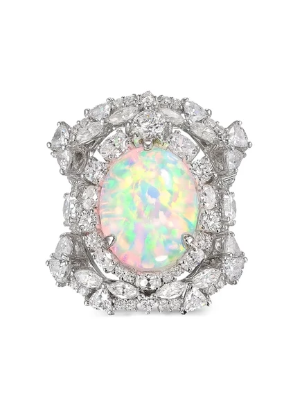 Женское кольцо Anabela Chan Sky Opal Ocean 18kt, серый
