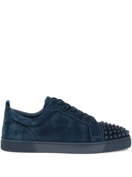 Мужские кеды Christian Louboutin Louis Junior spikes замшевые, синие