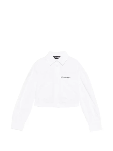 Детская рубашка Karl Lagerfeld Kids с логотипом, белая