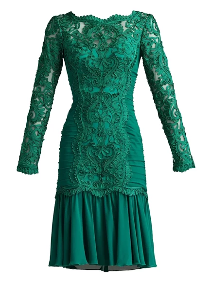 Женское платье Tadashi Shoji Novara с кружевной отделкой, изумрудное