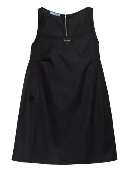 Мини-платье с треугольным логотипом Prada black
