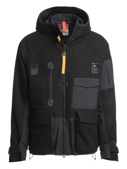 Мужская панельная куртка Parajumpers с капюшоном, черная