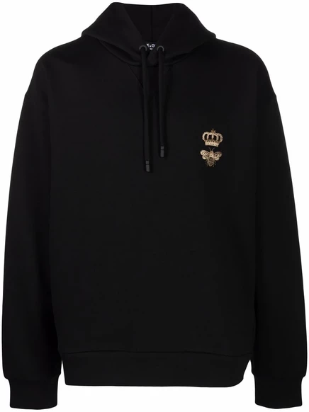 Мужское худи Dolce & Gabbana с вышивкой, черное